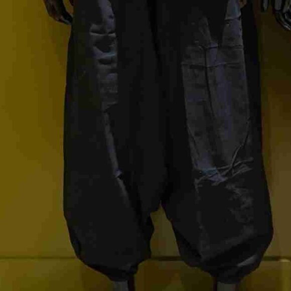 Cotton Harem Pants - Solid Color (Black) - Picture 2 of 2